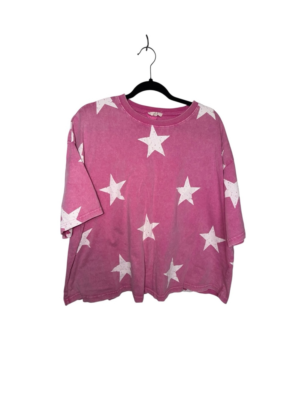 easel Pink Star Print Short Sleeve Tee